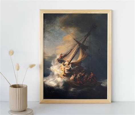 The Storm on the Sea of Galilee Painting, Rembrandt Van Rijn, Printable Wall Art, Famous ...