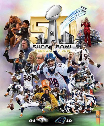 Super Bowl 50 Denver Domination Premium Art Collage Poster Wishum