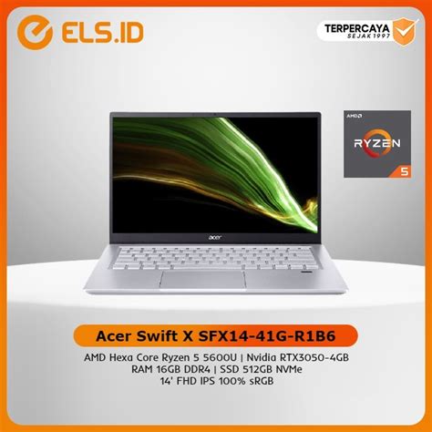 Jual Acer Swift X SFX14 41G R1B6 Safari Gold Ryzen 5 5600U 16GB SSD