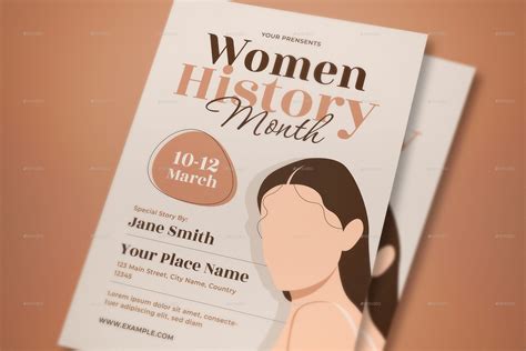 Women History Month Flyer Set Print Templates Graphicriver