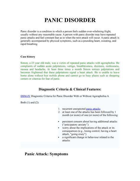 Panic Lecture Notes 3 7 Panic Disorder Panic Disorder Is A