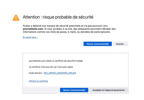 Comment Corriger Lerreur NET ERR CERT AUTHORITY INVALID