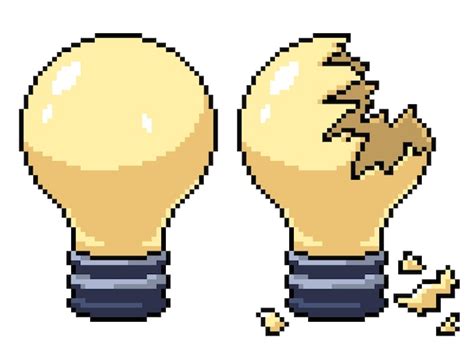 Premium Vector Pixel Art Bulb Glass Broken