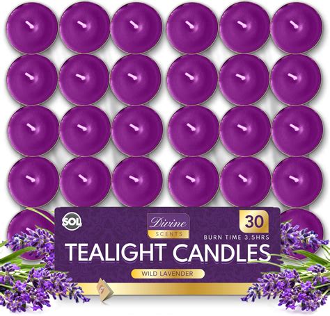 30pk Lavender Tea Lights Tealights Candles Scented Lavender Scented