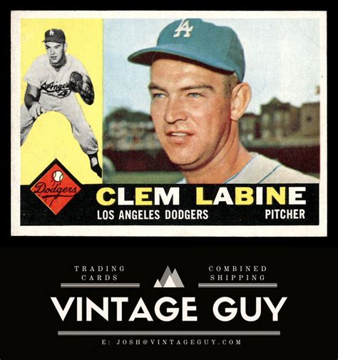 1960 Topps 29 Clem Labine Vintage Los Angeles Dodgers Baseball Card EBay