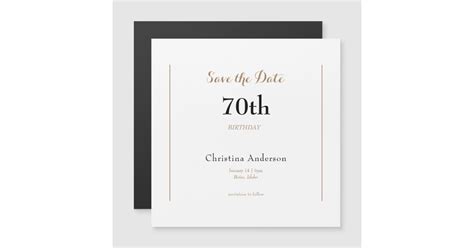 70th Birthday Save The Date Magnetic Invitation Zazzle