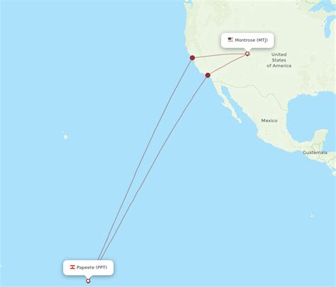 Flights From Papeete To Montrose Ppt To Mtj Flight Routes