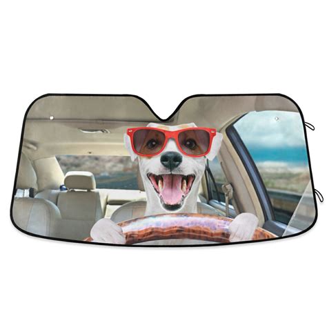 Funny Cute Dog Driving Car Heated Windshield Sun S Grandado