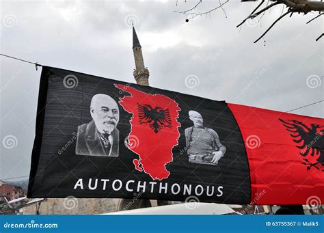 Autochthonous Flag, of Great Albania, Prizren Kosovo Editorial ...