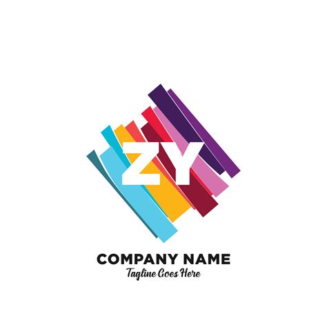 ZY Initial Logo With Colorful Template Vector 24136525 Vector Art At