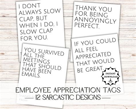 Funny Employee Appreciation Day Printable Employee Appreciation Cards Co Worker Thank You