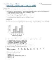 Va S Final Pdf Ap Statistics Semester Final Va Formula