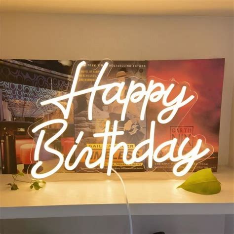 Panneau N On Happy Birthday Led Intensit Variable Veilleuse Pour