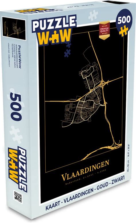 Puzzel Kaart Vlaardingen Goud Zwart Legpuzzel Puzzel