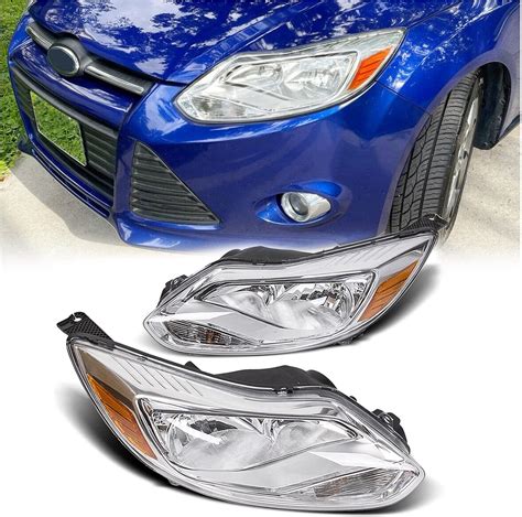 ECOTRIC Pair Headlights Head Lamps Compatible With 2012 2013 2014 Ford