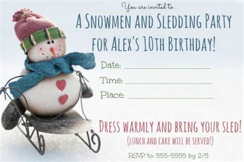 Great Winter Birthday Party Ideas Snowmen And Sledding Party Momof6