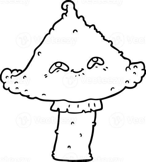 Cartoon Mushroom With Face Drawing 46994812 Png