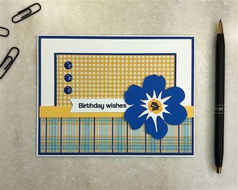 Forget Me Not Birthday Card For Her Handmade Greeting Card With