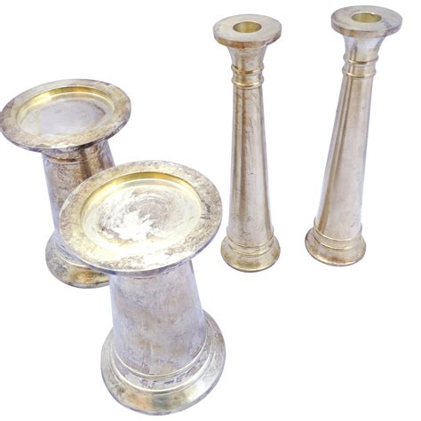 Silver Plated Candle Holders - Set of 4 | Chairish