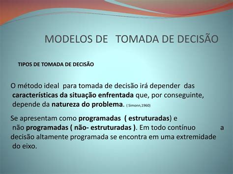 Ppt Modelos De Tomada De Decis O Powerpoint Presentation Free