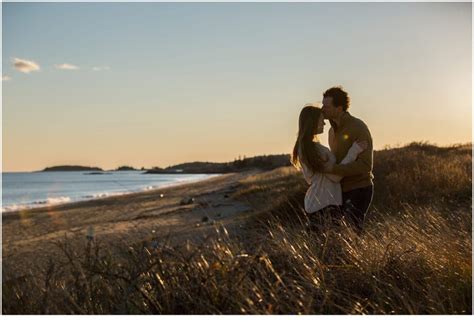 Golden Hour Engagement At Reid State Park Lad Photography