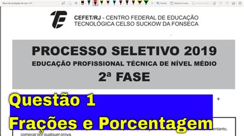 Questão 1 Cefet RJ 2019 2020 2a fase Prova discursiva YouTube