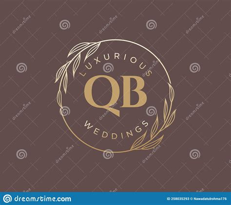 Qb Initials Letter Wedding Monogram Logos Template Hand Drawn Modern