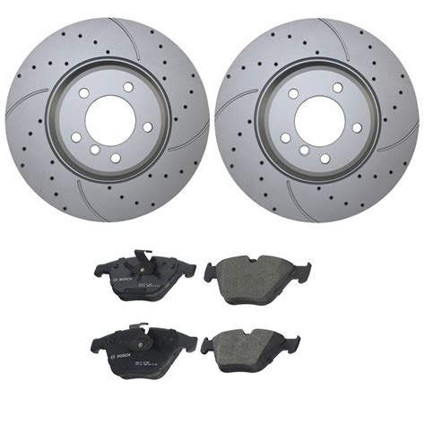 BMW Disc Brake Pad And Rotor Kit Front 348mm Drilled Semi