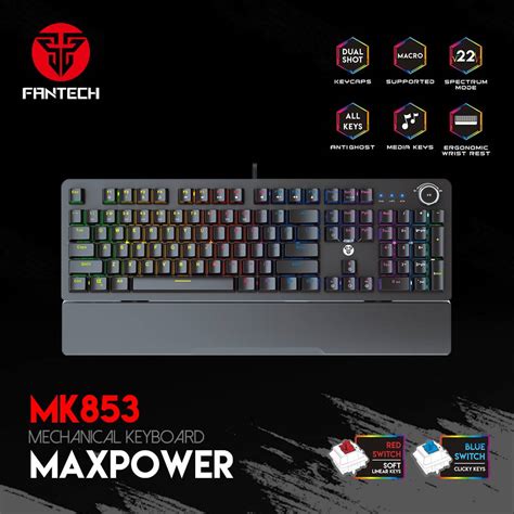 Gaming Mechanical Keyboard Fantech MK853 Max Power BLUE Or RED SWITCH