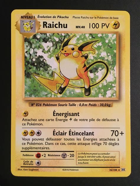 Carte Pok Mon Rare Raichu Xy Xy Evolution Fran Ais Ebay