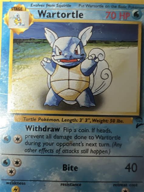 1995 Rare Marked” Wartortle Pokemon Card Ebay