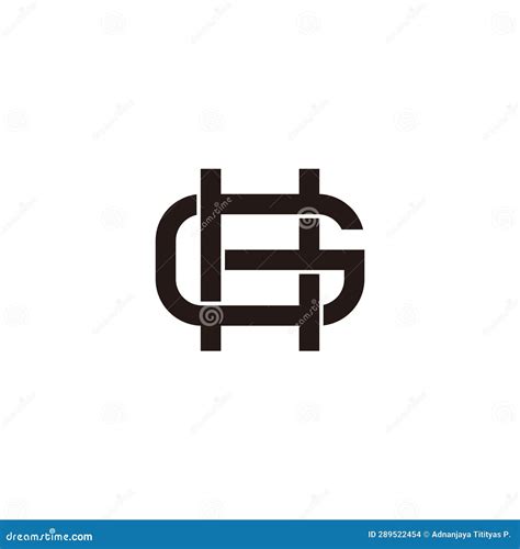 Letter Hg Monogram Overlapping Line Logo Vector Stock Vector