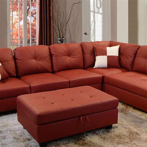 Red Sectional Sofas With Chaise