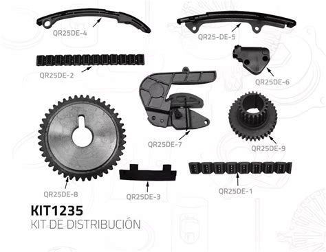 Kit Distribucion Tiempo Sentra Altima Xtrail 2 5 Qr25de 05 9 2 980 00 En Mercado Libre