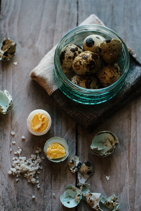 Boiled Quail Eggs And Sea Salt By Stocksy Contributor Helen Rushbrook Stocksy