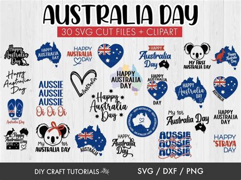 Australia Day Svg Cut Files And Clipart Bundle For Silhouettes Cricut