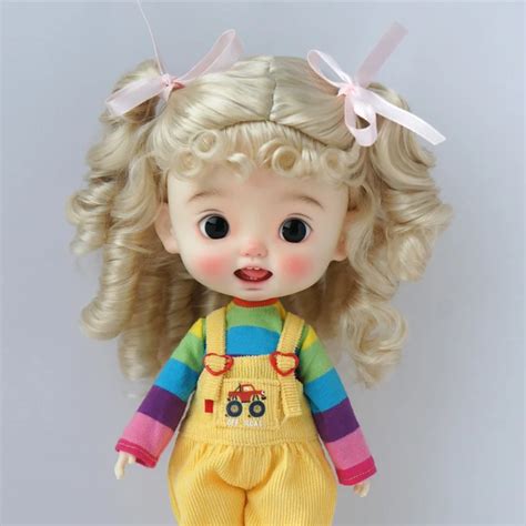 Full Doll Hair JD262 1 6 1 4 1 3 Synthetic Mohair BJD Hair Kayla Mid