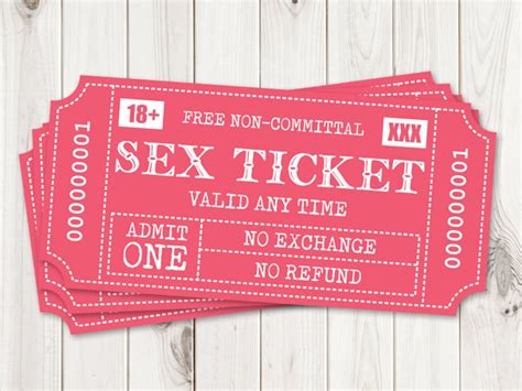 Sexy Valentines T For Him Or Her Naughty Printable Sex Tickets