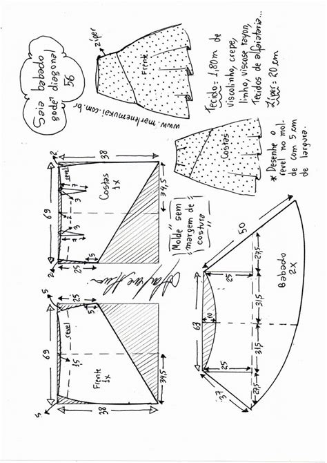 Saia peplum babado godê diagonal Marlene Mukai