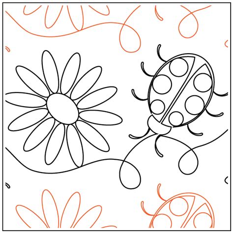 Ladybugs And Daisies Pantograph Quilting Creations