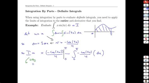 Unit 11 5 Integration By Parts Definite Integrals Math 121 Youtube