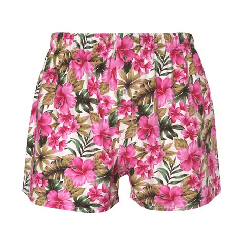 Pink Hibiscus Floral Boxer Shorts