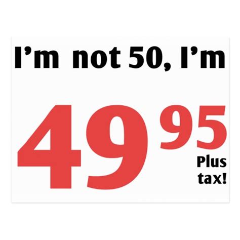 Fun 50th Birthday Plus Tax Postcard Zazzle