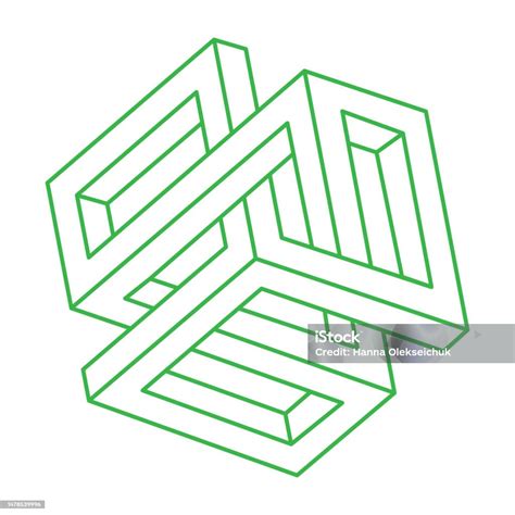 Impossible Optical Illusion Shapes Logo Optical Art Green Object ...