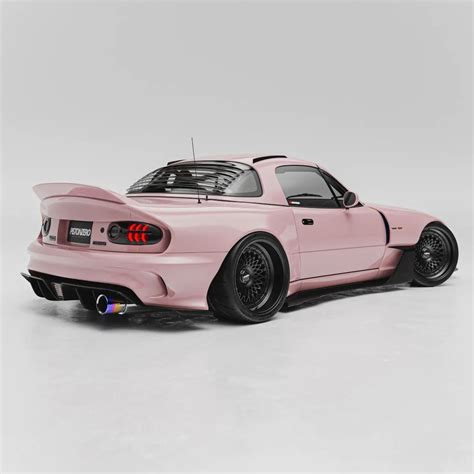 ‘pinky 1995 Mazda Mx 5 Miata Has Cgi Widebody Rx 7 Dna Looks Prettier