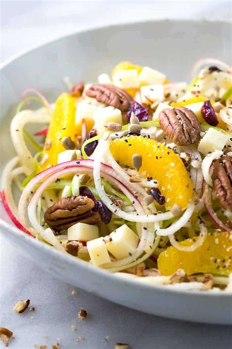 Spiralized Apple Salad With Citrus Dressing Jessica Gavin