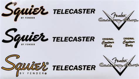 5 Squier Telecaster By Fender Multi Headstock Logo Vinyl Sticker Decals Stickers And Vinyl Art