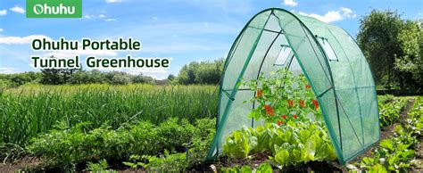 Ohuhu Portable Tunnel Greenhouse Outdoor Heavy Duty Walk In Green