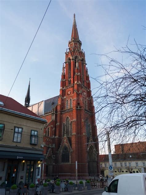 Osijek Catholic Cathedral, The Church Of St Peter Editorial Stock Image - Image of landmark ...