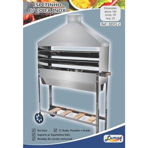 Churrasqueira Para Espetinho Inox Coifa Inox C 03 Grelhas Inox No Shoptime